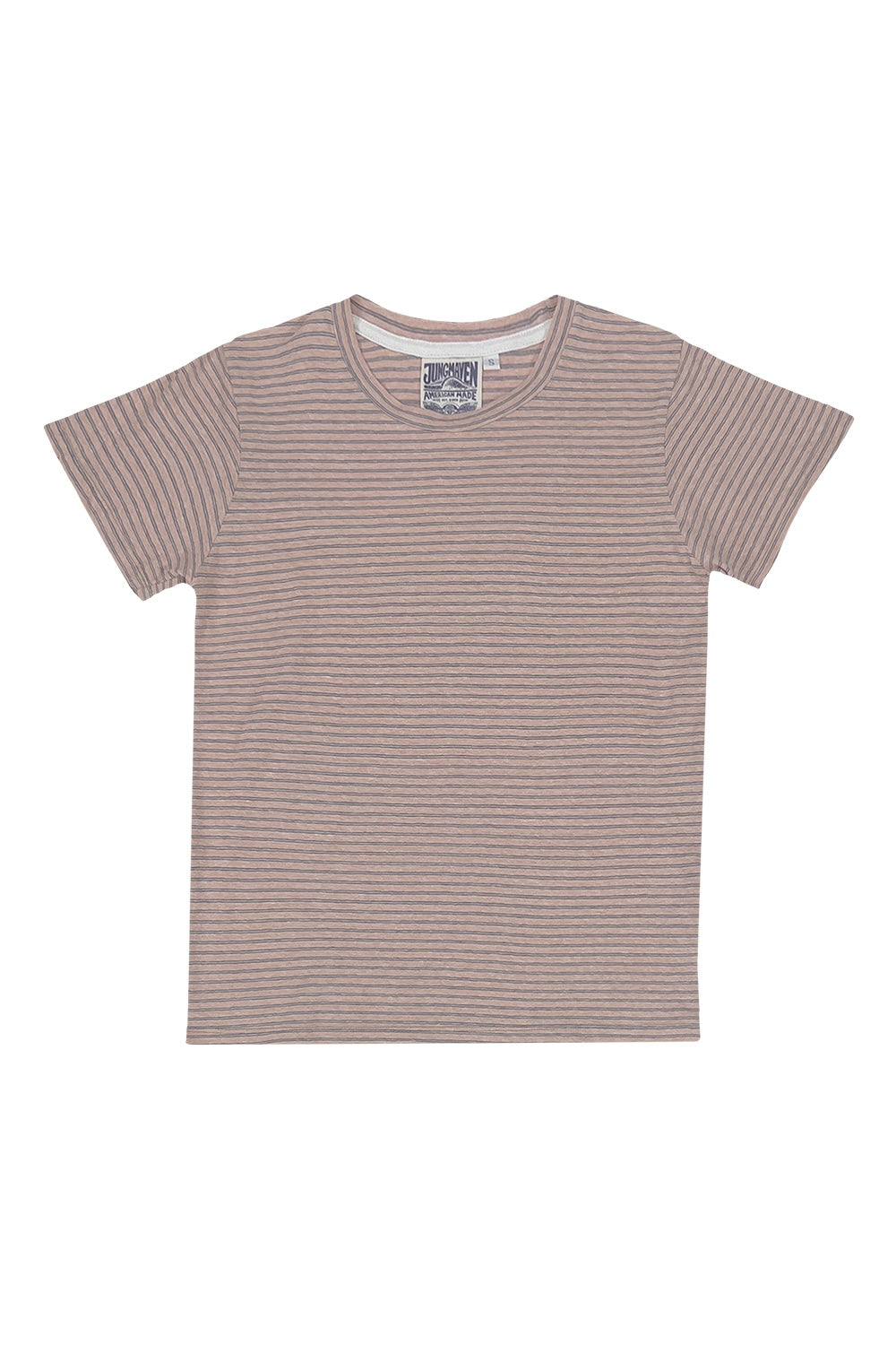 Stripe Lorel Tee | Jungmaven Hemp Clothing & Accessories / Color: Pink/Blue/Canvas Thin Stripe