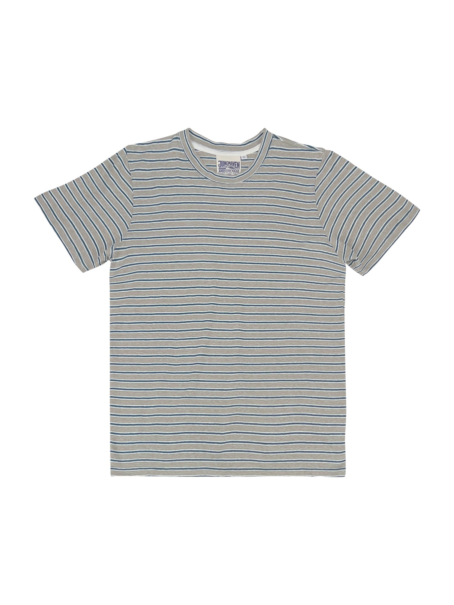 Stripe Jung Tee | Jungmaven Hemp Clothing & Accessories / Color: Teal/White/Gray Stripe