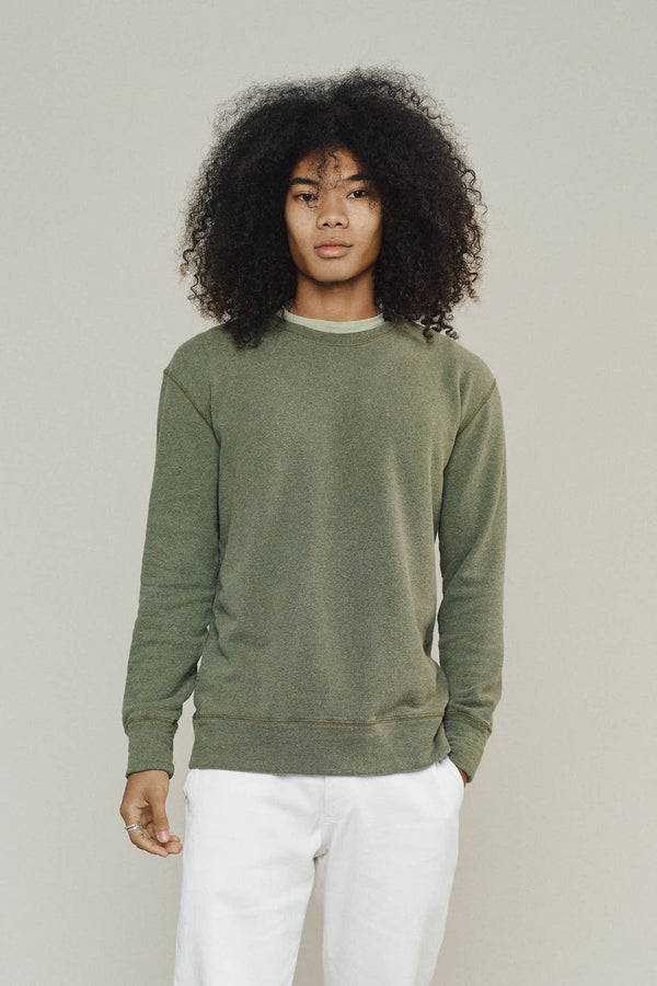 Heathered Fleece Tahoe Sweatshirt | Jungmaven Hemp Clothing & Accessories / model_desc: Chaz is 6’2” wearing M