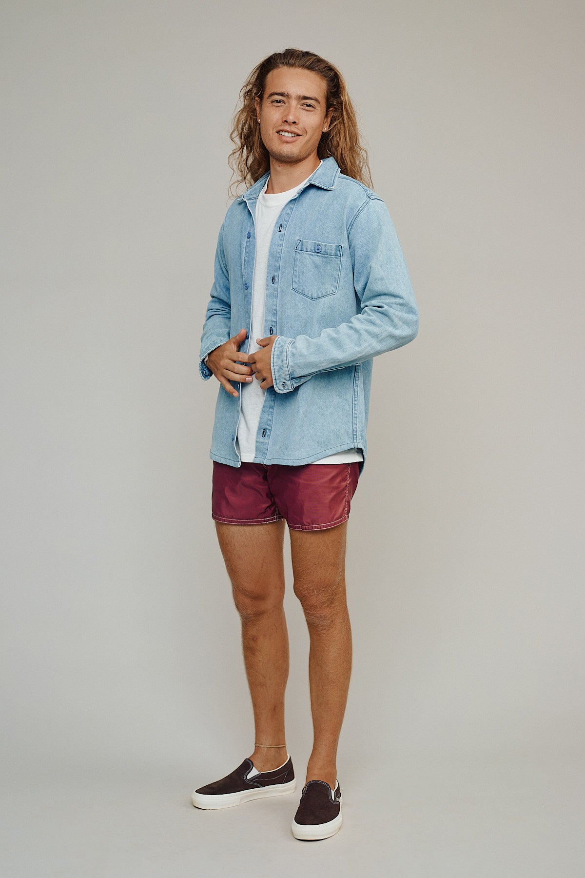 Denim Curved Hem Topanga Shirt | Jungmaven Hemp Clothing