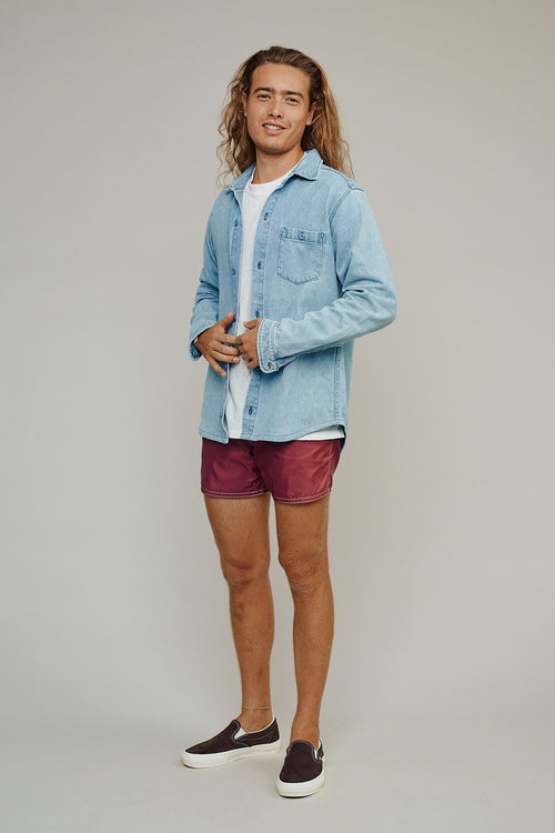Denim Curved Hem Topanga Shirt | Jungmaven Hemp Clothing & Accessories / Color: