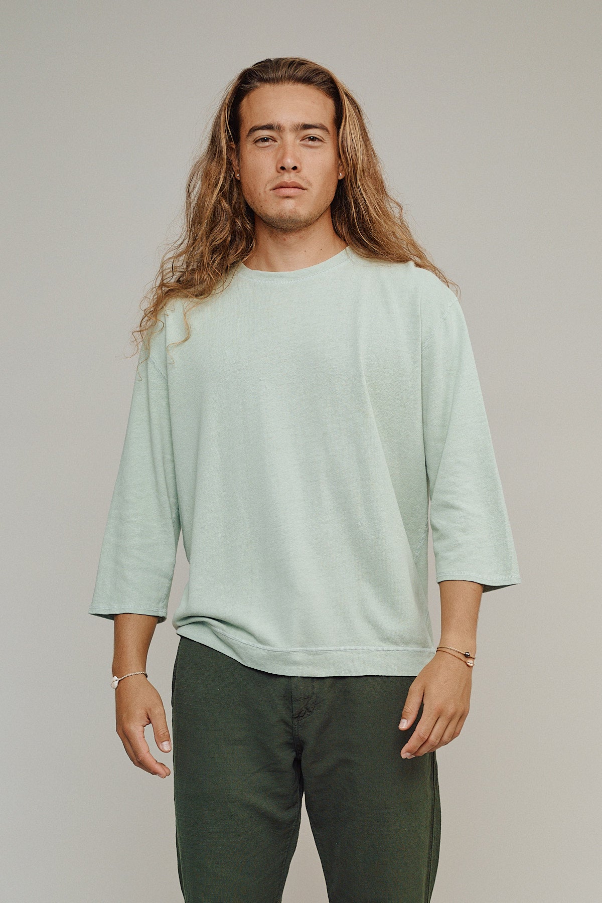 Cardiff 3/4 Sleeve Tee | Jungmaven Hemp Clothing & Accessories / model_desc: Conrad 6’1” wearing size Large