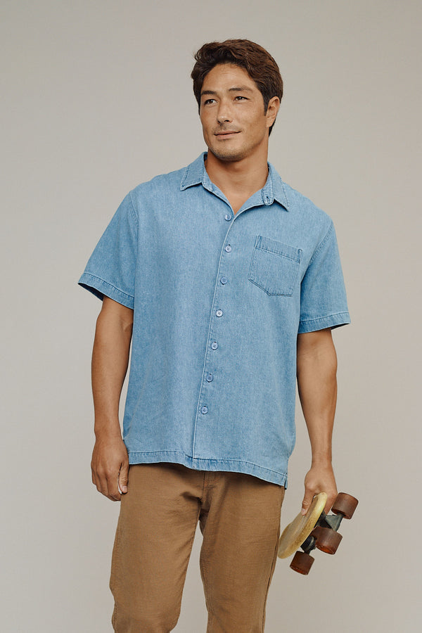 Denim Padaro Shirt | Jungmaven Hemp Clothing & Accessories / Color: