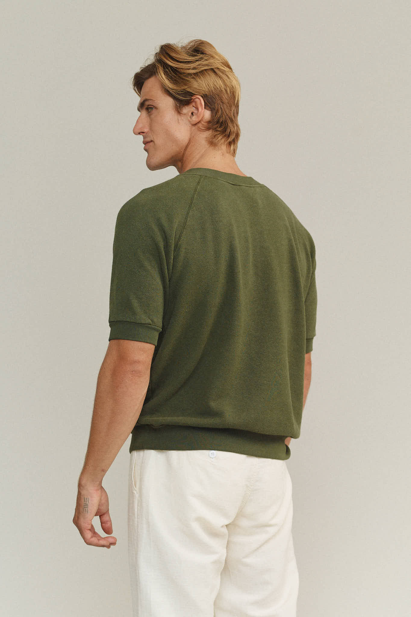 Short Sleeve Raglan Fleece Sweatshirt | Jungmaven Hemp Clothing & Accessories / Color: