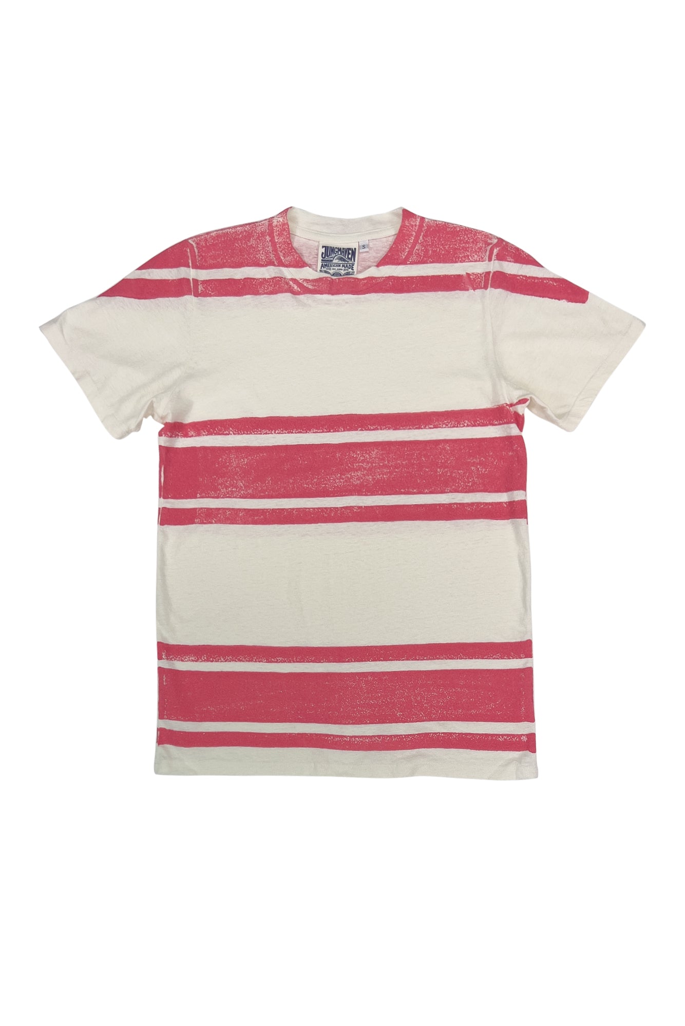 Three Stripe Jung Tee | Jungmaven Hemp Clothing & Accessories / Color: Pink Grapefruit