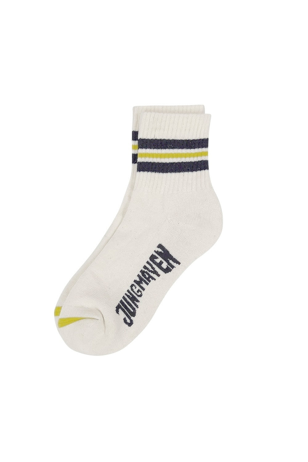Town and Country Ankle Socks | Jungmaven Hemp Clothing & Accessories / Color: Olive Green/Citrine Yellow 3 Stripe