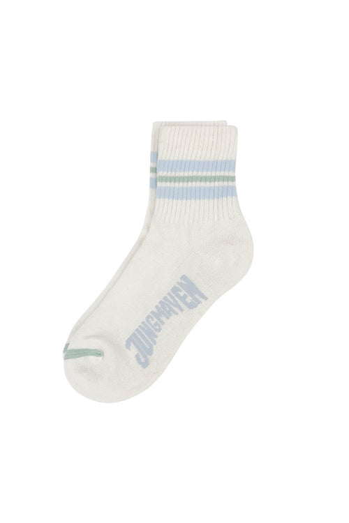 Town and Country Ankle Socks | Jungmaven Hemp Clothing & Accessories / Color: Coastal Blue/Pistachio 3 Stripe