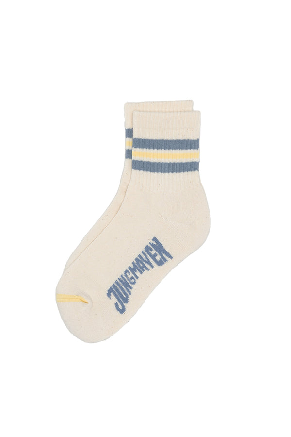 Town and Country Ankle Socks | Jungmaven Hemp Clothing & Accessories / Color: Rain Washed/Sunbleached Yellow 3 Stripe