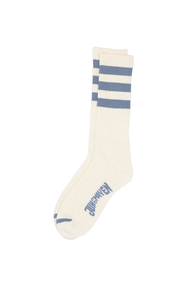 Town and Country Socks | Jungmaven Hemp Clothing & Accessories / Color: Rain Washed Stripes on White