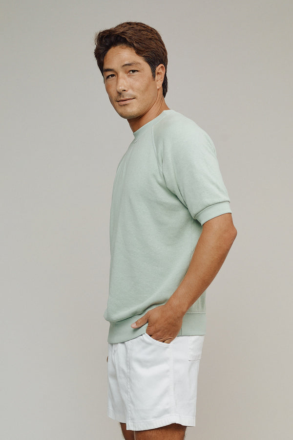 Short Sleeve Raglan Fleece Sweatshirt | Jungmaven Hemp Clothing & Accessories / Color: