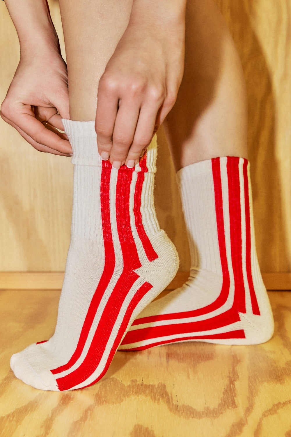 Vertical Stripe Socks by American Trench | USA Made | Jungmaven Hemp Clothing & Accessories / Color:
