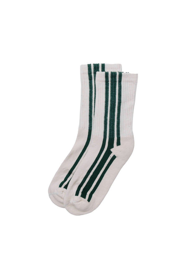 Vertical Stripe Socks by American Trench | Jungmaven Hemp Clothing & Accessories / Color: Green