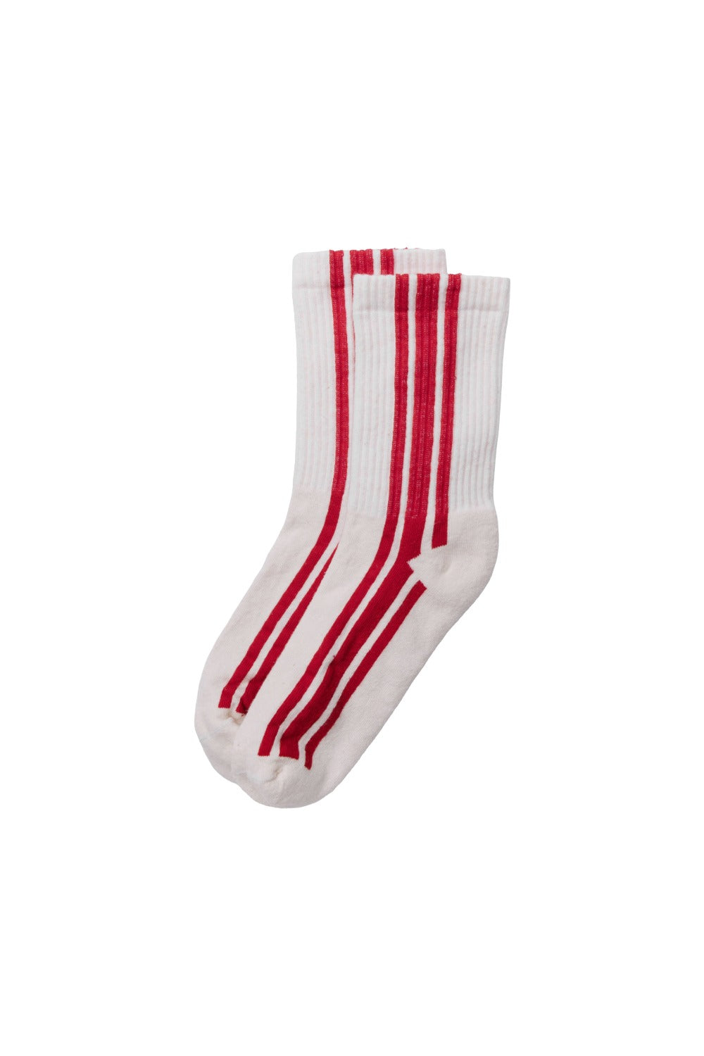 Vertical Stripe Socks by American Trench | Jungmaven Hemp Clothing & Accessories / Color: Red
