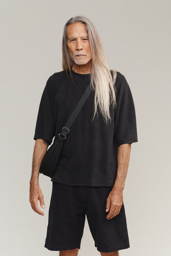 Woodstock Raglan | Jungmaven Hemp Clothing & Accessories / model_desc: Martial is 6’2” wearing L