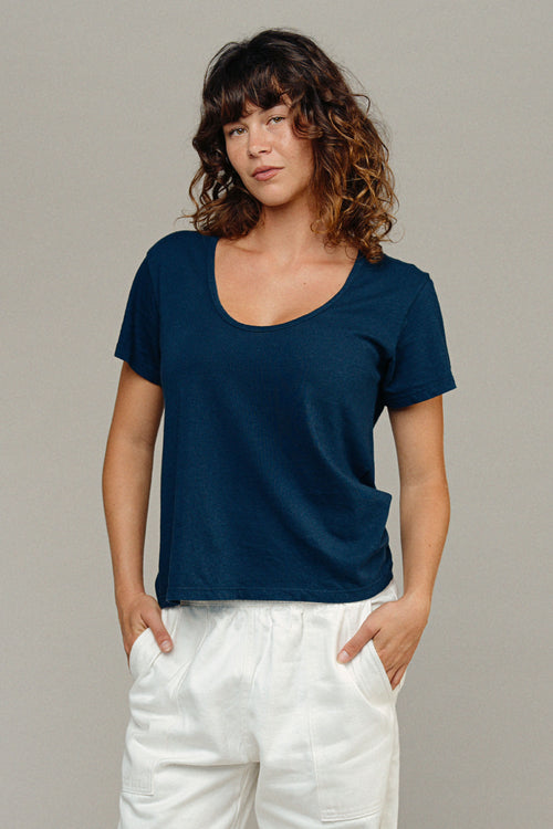 Zuma Scoop Neck Tee | Jungmaven Hemp Clothing & Accessories / model_desc: Sydney is 5’8” wearing XS