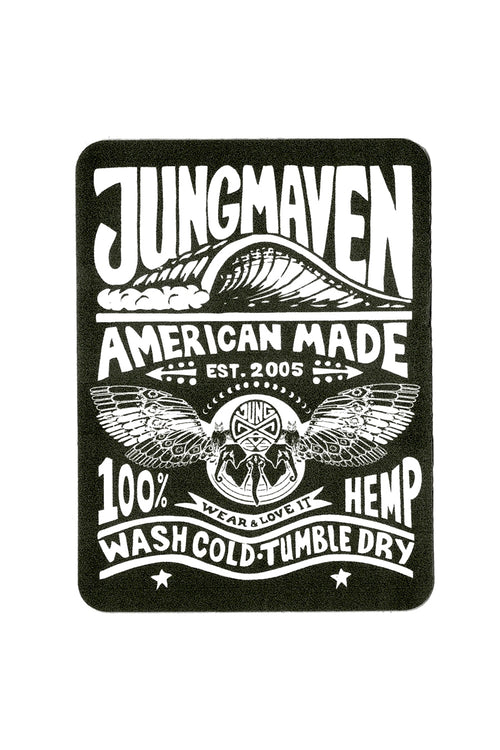 Jungmaven Stickers | Jungmaven Hemp Clothing & Accessories / Color: Black