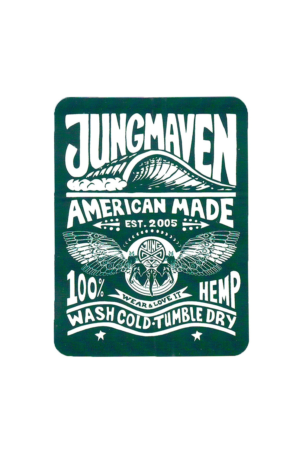 Jungmaven Stickers | Jungmaven Hemp Clothing & Accessories / Color: Hunter Green