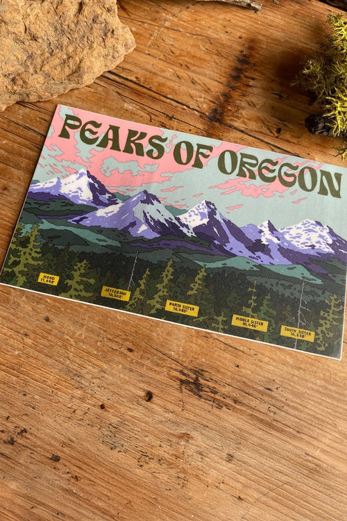 PNW Stickers by Tomi Lahdesmaki | Jungmaven Hemp Clothing & Accessories / Color: Peaks of Oregon