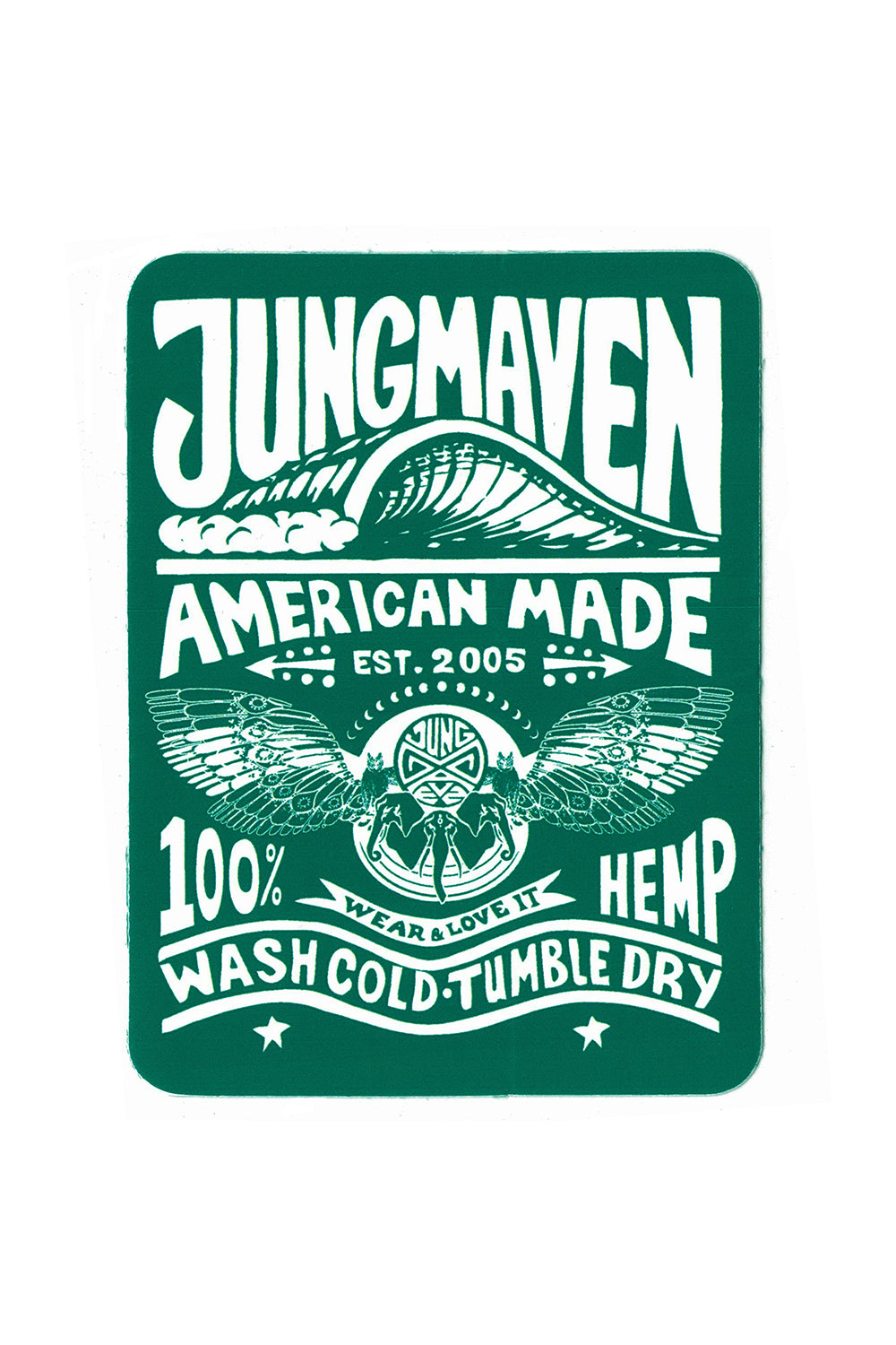 Jungmaven Stickers | Jungmaven Hemp Clothing & Accessories / Color: Ivy Green