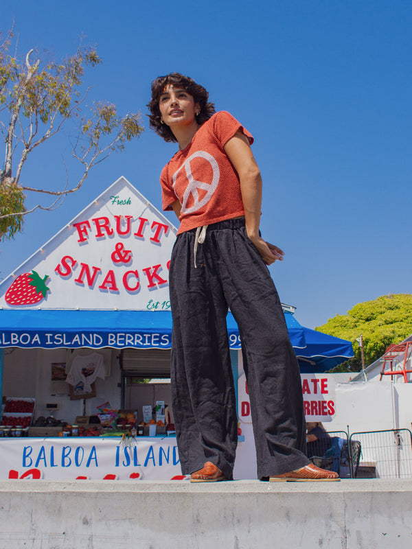 Peace Carmen Mesh Cropped Tee | Jungmaven Hemp Clothing & Accessories / Color:
