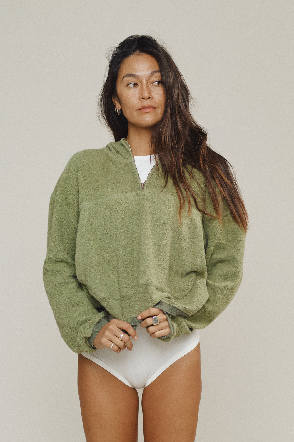 Heathered Osprey Cropped Sweatshirt | Jungmaven Hemp Clothing & Accessories