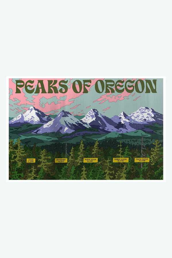 PNW Postcards by Tomi Lahdesmaki | Jungmaven Hemp Clothing & Accessories / Color: Peaks of Oregon