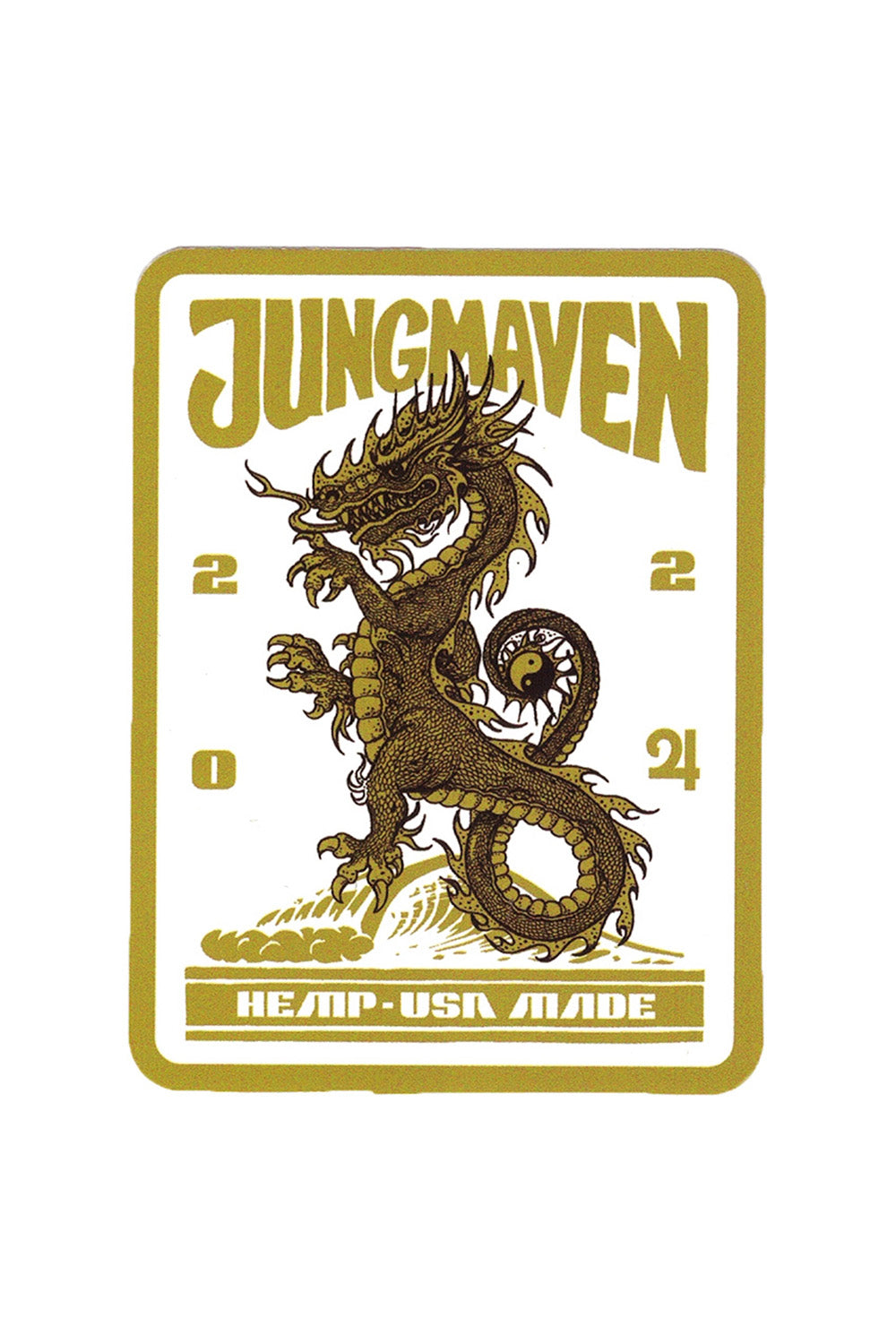 Jungmaven Stickers | Jungmaven Hemp Clothing & Accessories / Color: Dragon  White/Citrine