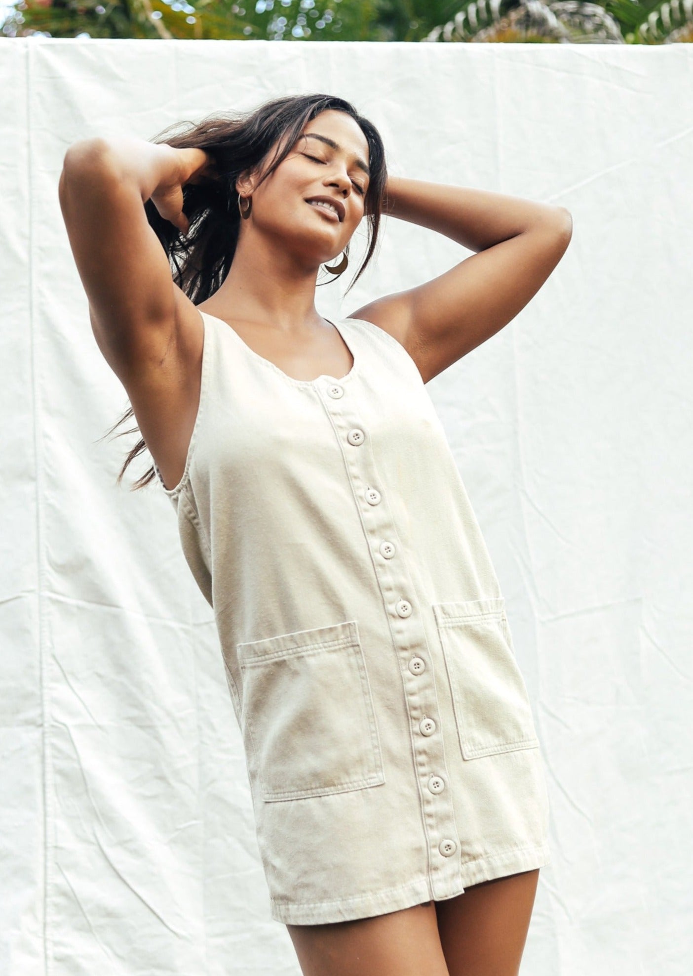 Jumper Dress | Jungmaven Hemp Clothing - USA Made Washed White / L
