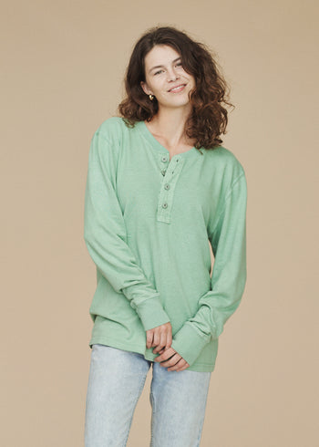Mountain Henley | Jungmaven Hemp Clothing & Accessories / model_desc: Sydney is 5’7” wearing S